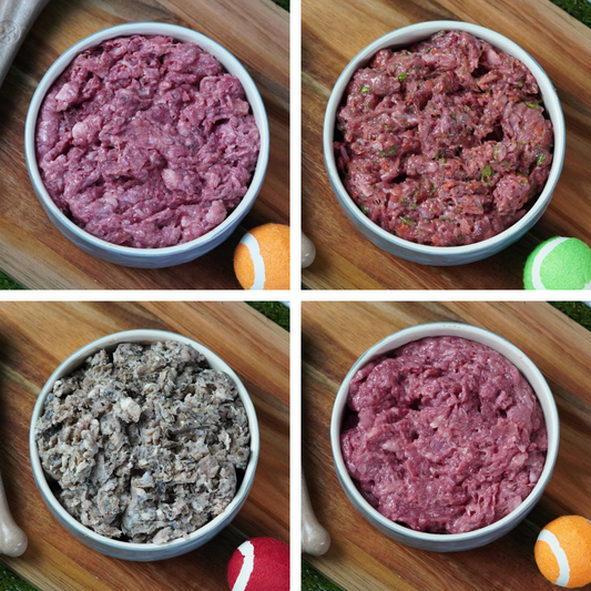 Raw Dog Food Mince Variety Box - Chicken, Chicken & Veg, Green Tripe, Beef & Chicken